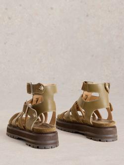 White Stuff Alexa Suede Strappy Platform Sandals, Khaki - view 2, Khaki