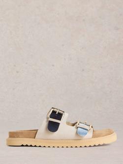 White Stuff Patty Suede Two Tone Sandals, Blue/Multi