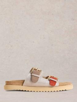 White Stuff Patty Suede Two Tone Sandals, Natural/Multi