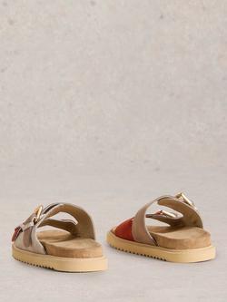 White Stuff Patty Suede Two Tone Sandals - view 2, Natural/Multi