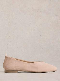 White Stuff Cheri Leather Ballerina Pumps, Natural