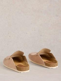 White Stuff Mabel Suede Slip On Footbed Sliders, Light Pink - view 2, Light Pink