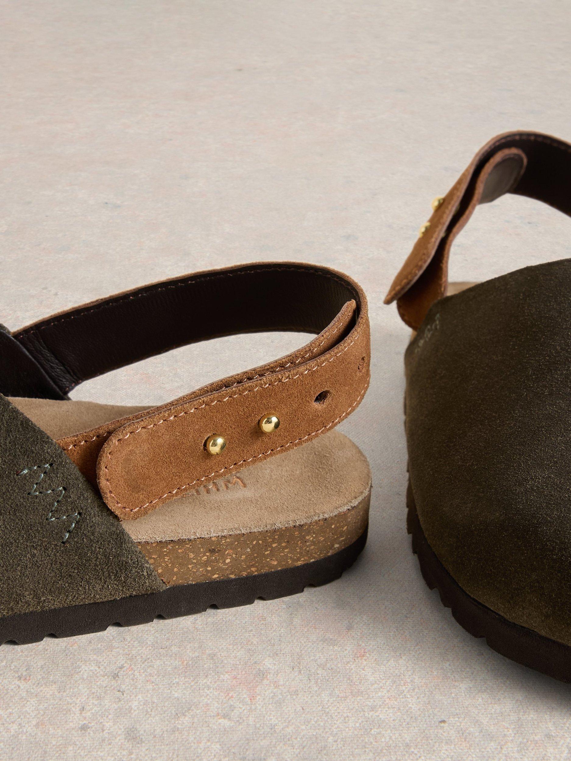 Product image 2 of 3, which shows White Stuff Mary Slingback Mules, Khaki Green, 3