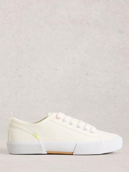 White Stuff Pippa Canvas Trainers, Brill White