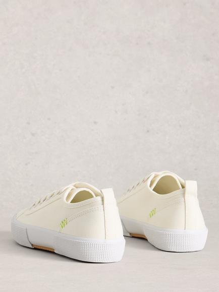 White Stuff Pippa Canvas Trainers - view 2, Brill White