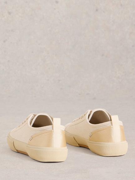 White Stuff Pippa Canvas Trainers - view 2, Natural