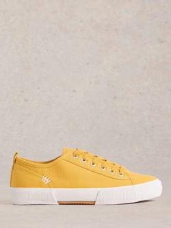 White Stuff Pippa Canvas Trainers, Mid Yellow