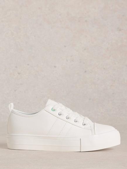 White Stuff Pippa Flatform Trainers, White, White