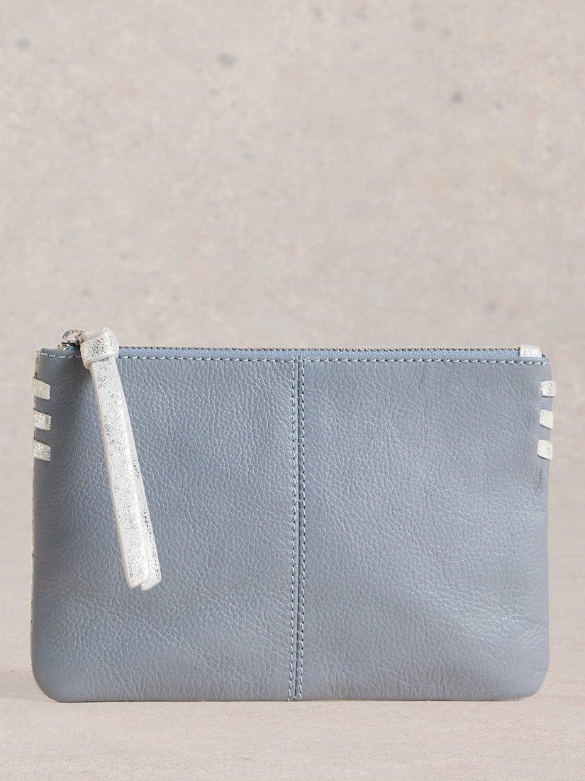 White Stuff Bella Leather Pouch Bag, Blue/Multi
