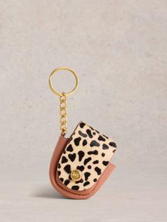 White Stuff Ellie Earbud Leather Holder, Pink/Multi
