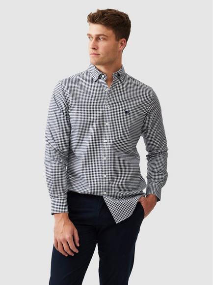 Rodd & Gunn Riverhead Check Oxford Cotton Sports Fit Long Sleeve Shirt, Ink