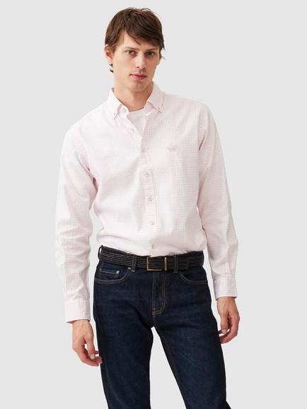 Rodd & Gunn Riverhead Check Oxford Cotton Sports Fit Long Sleeve Shirt, Rosewater