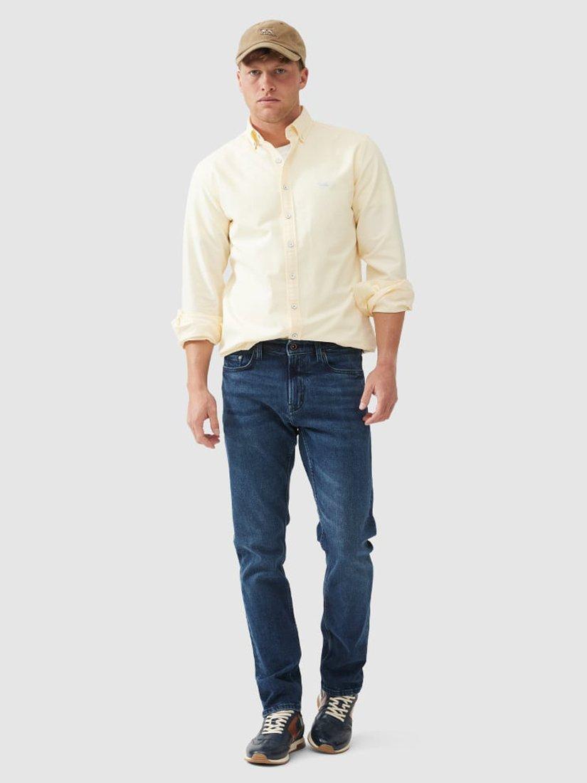 Product image 2 of 5, which shows Rodd & Gunn Gunn Oxford Plain Slim Fit Long Sleeve Shirt, Lemon, XS