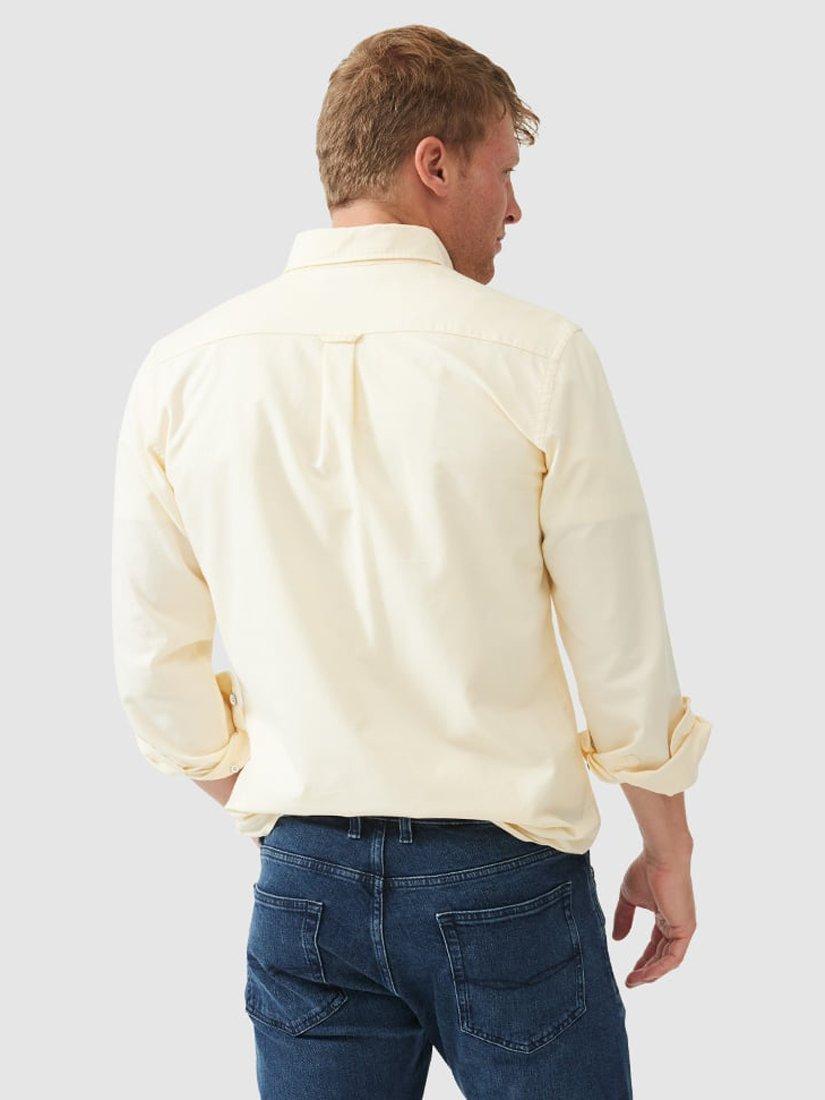 Product image 3 of 5, which shows Rodd & Gunn Gunn Oxford Plain Slim Fit Long Sleeve Shirt, Lemon, XS