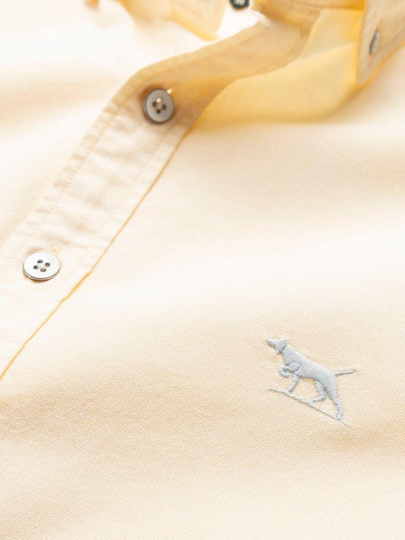 Product image 5 of 5, which shows Rodd & Gunn Gunn Oxford Plain Slim Fit Long Sleeve Shirt, Lemon, XS