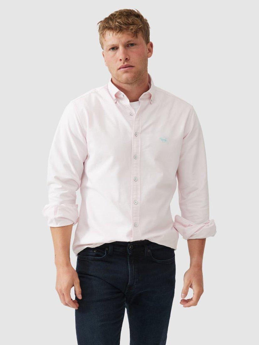 Product image 1 of 5, which shows Rodd & Gunn Gunn Oxford Cotton Slim Fit Long Sleeve Shirt, Quartz, XS