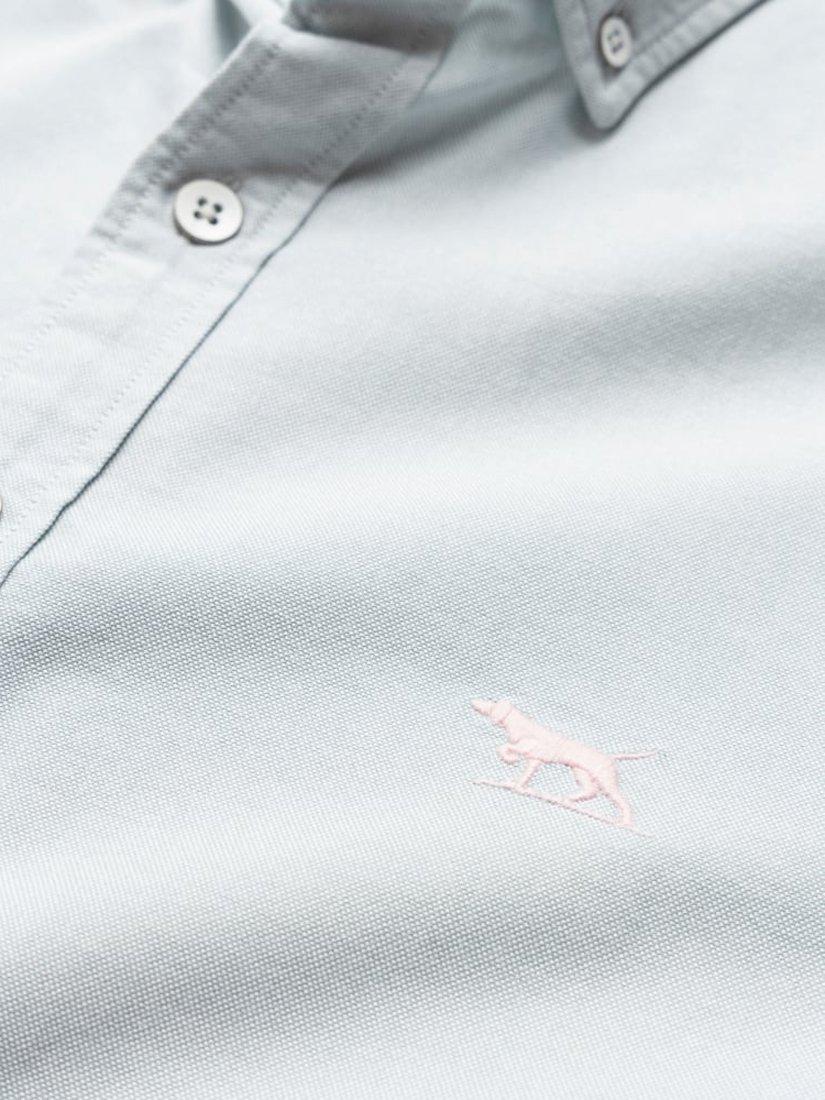 Product image 5 of 5, which shows Rodd & Gunn Gunn Oxford Cotton Slim Fit Long Sleeve Shirt, Sage, XS