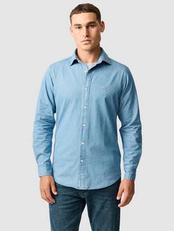 Rodd & Gunn Homestead Denim Cotton Slim Fit Long Sleeve Shirt, Stonewash, Stonewash