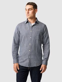 Rodd & Gunn Southburn Check Linen Cotton Slim Fit Long Sleeve Shirt, Royal, Royal