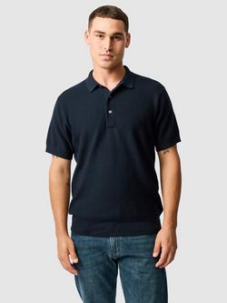 Rodd & Gunn Forbes Knitted Cotton Short Sleeve Polo Shirt, Eclipse