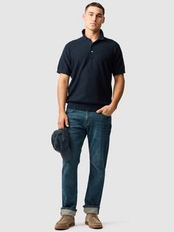 Rodd & Gunn Forbes Knitted Cotton Short Sleeve Polo Shirt - view 2, Eclipse