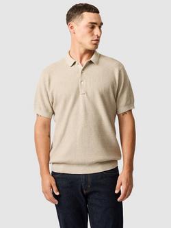 Rodd & Gunn Forbes Knitted Cotton Short Sleeve Polo Shirt, Beige