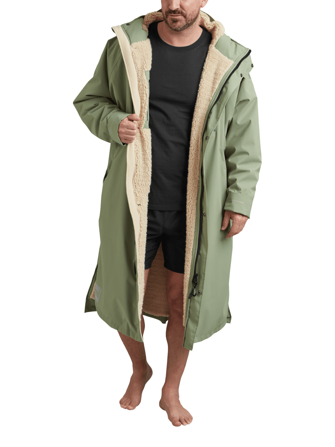 Product image 3 of 11, which shows Red Unisex EVO Pro Waterproof Changing Robe, Sage Green, S