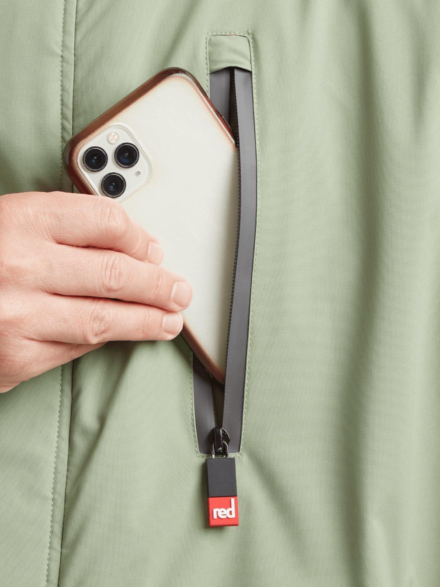 Product image 8 of 11, which shows Red Unisex EVO Pro Waterproof Changing Robe, Sage Green, S