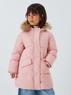 John Lewis Kids' Padded Shower Resistant Coat, Light Pink, Light Pink