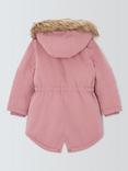 John Lewis Kids' Drawcord Waist Shower Resistant Parka, Light Pink