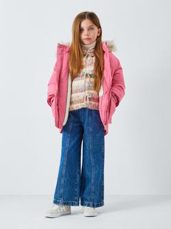 John Lewis Kids' Tech Waterproof Parka, Pink - view 2, Pink