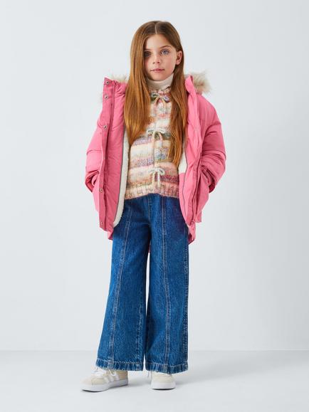 John Lewis Kids' Tech Waterproof Parka, Pink - view 2, Pink