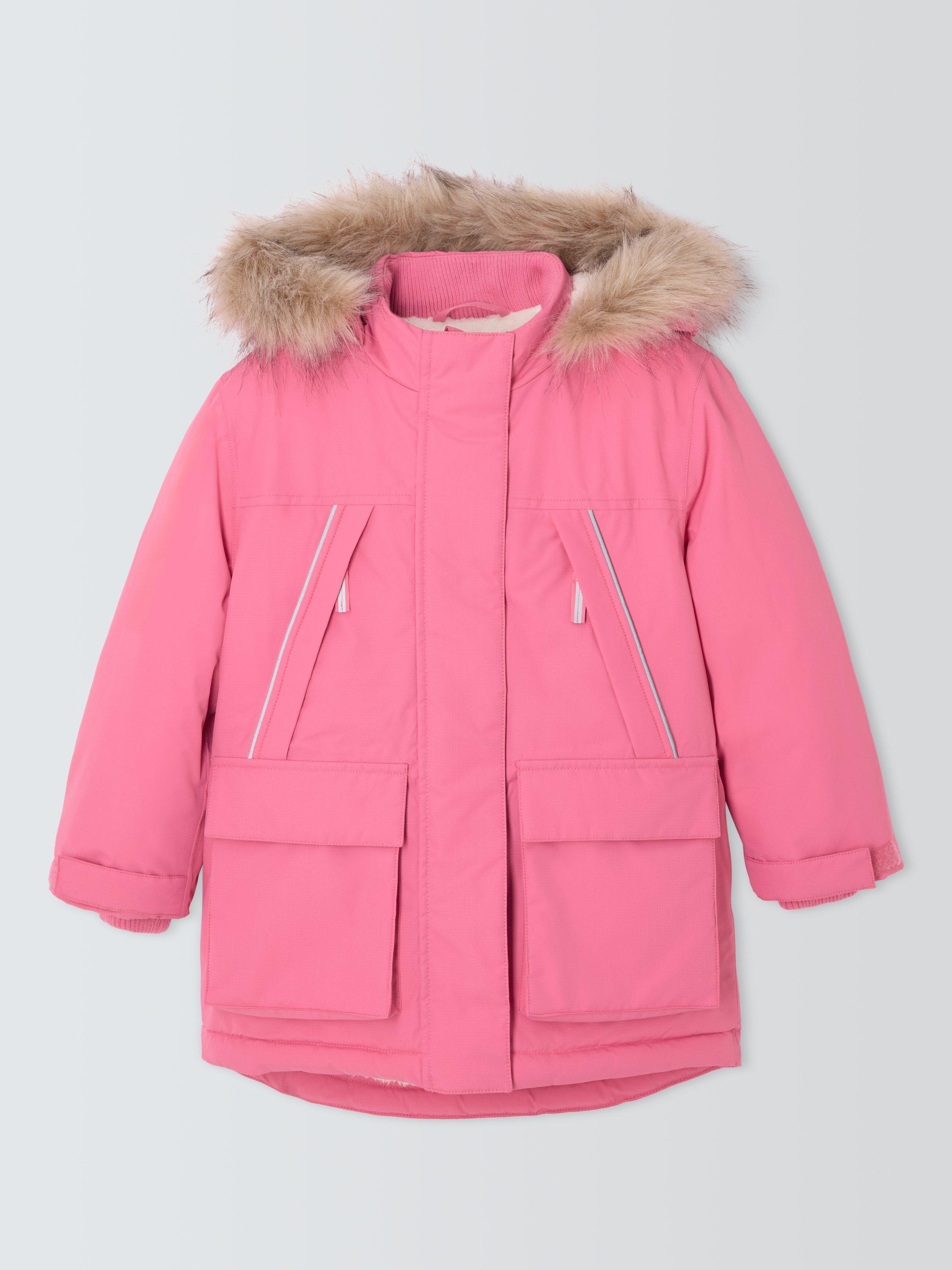 Product image 3 of 8, which shows John Lewis Kids' Tech Waterproof Parka, Pink, 7 years