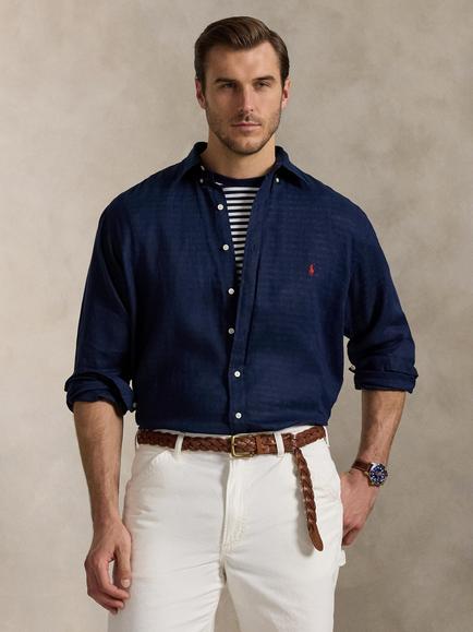 Ralph Lauren Big & Tall Linen Shirt, Newport Navy, Newport Navy