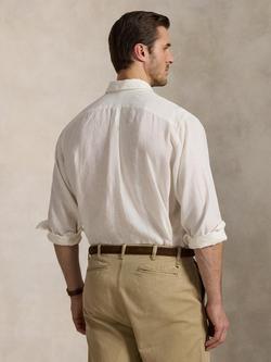Ralph Lauren Big & Tall Linen Shirt, Office Blue - view 2, Deckwash White