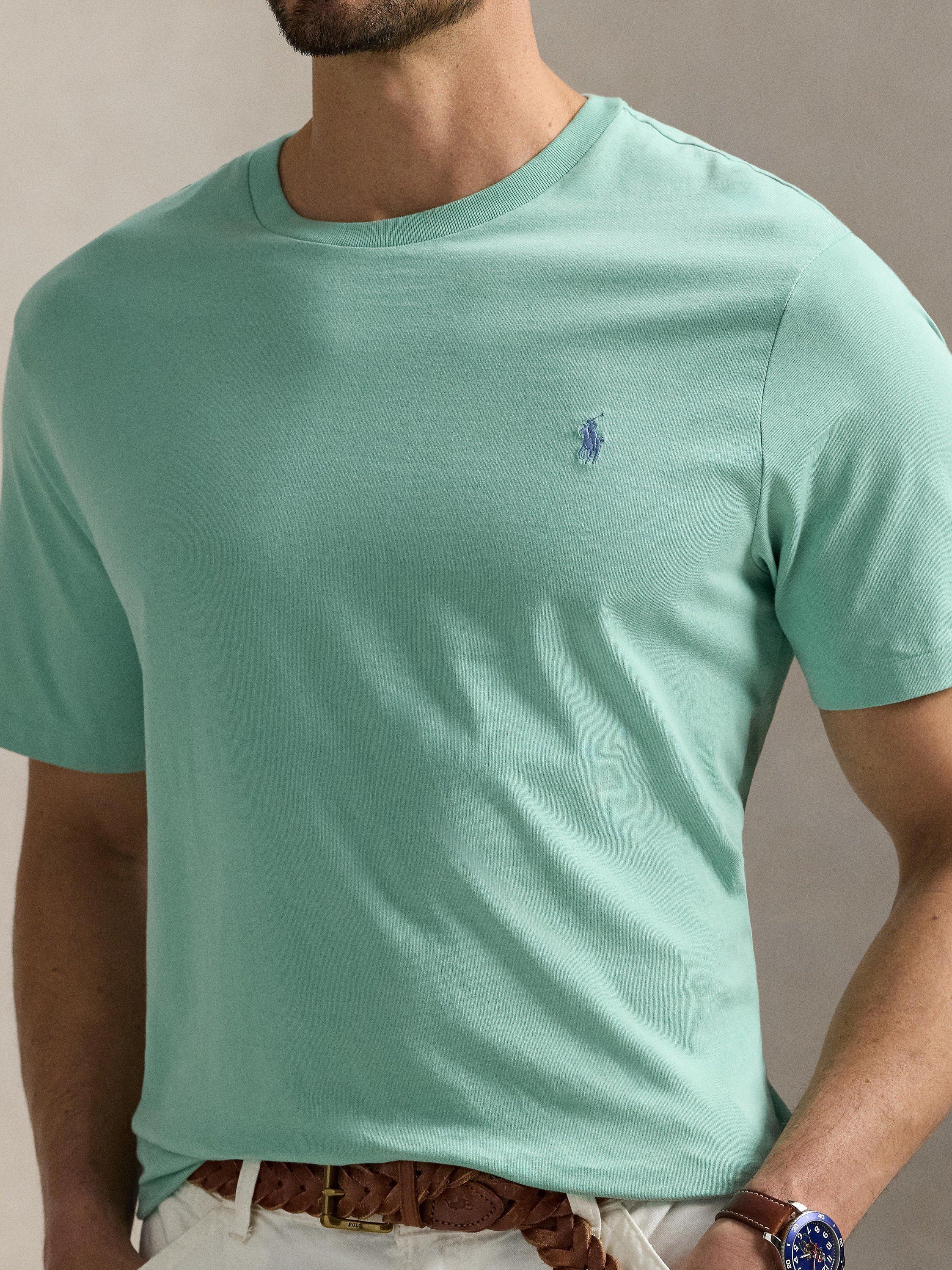 Product image 3 of 5, which shows Ralph Lauren Big & Tall Cotton Crew Neck T-Shirt, Celadon, 3XB