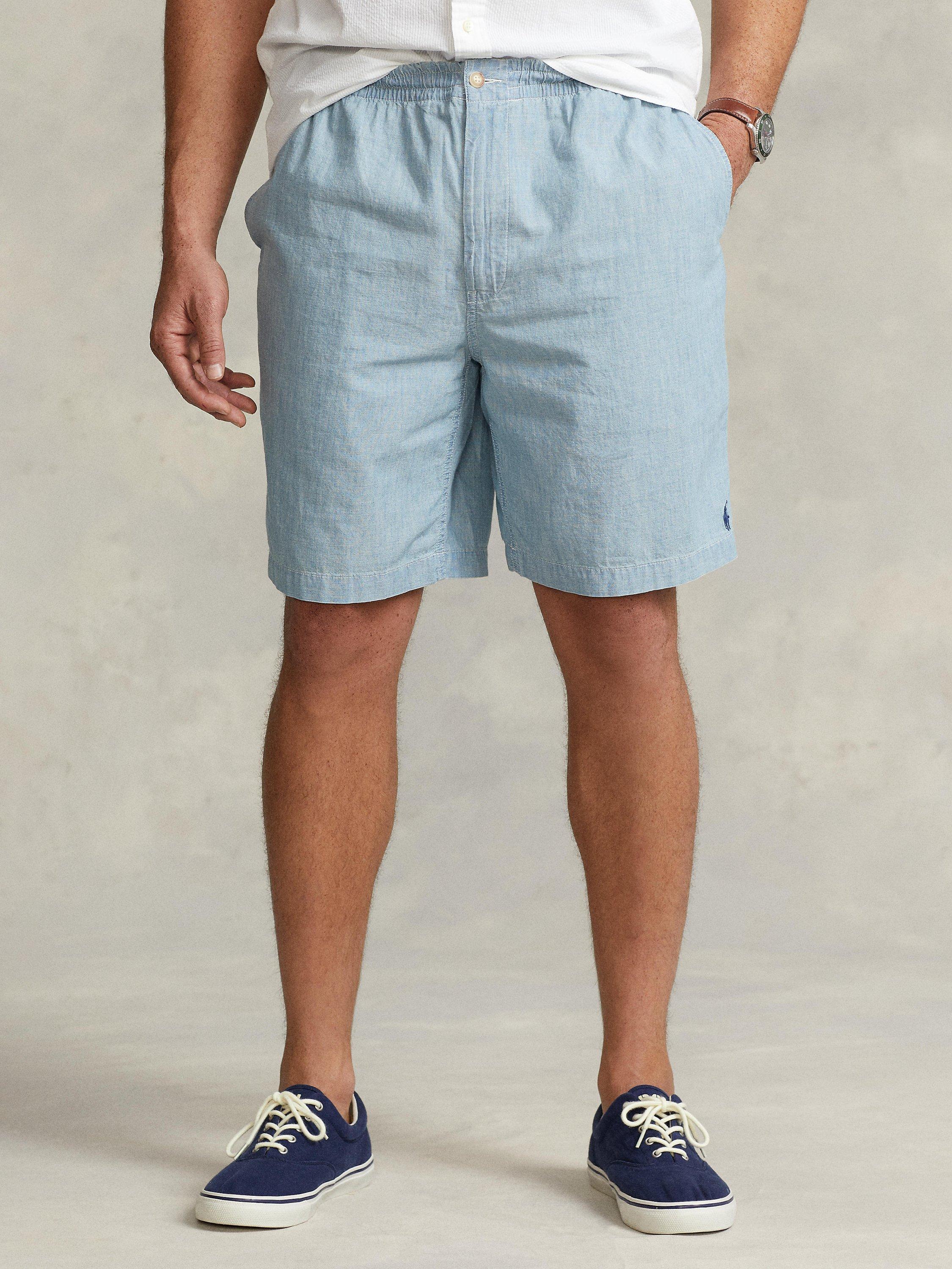 Product image 1 of 5, which shows Ralph Lauren Big & Tall Prepster Chino Shorts, Chambray, 4XB