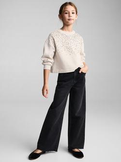 Mango Kids' Decorative Beads Sweatshirt, Natural White - view 2, Natural White