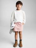 Mango Kids' Cindy Cotton Denim Skirt, Pink