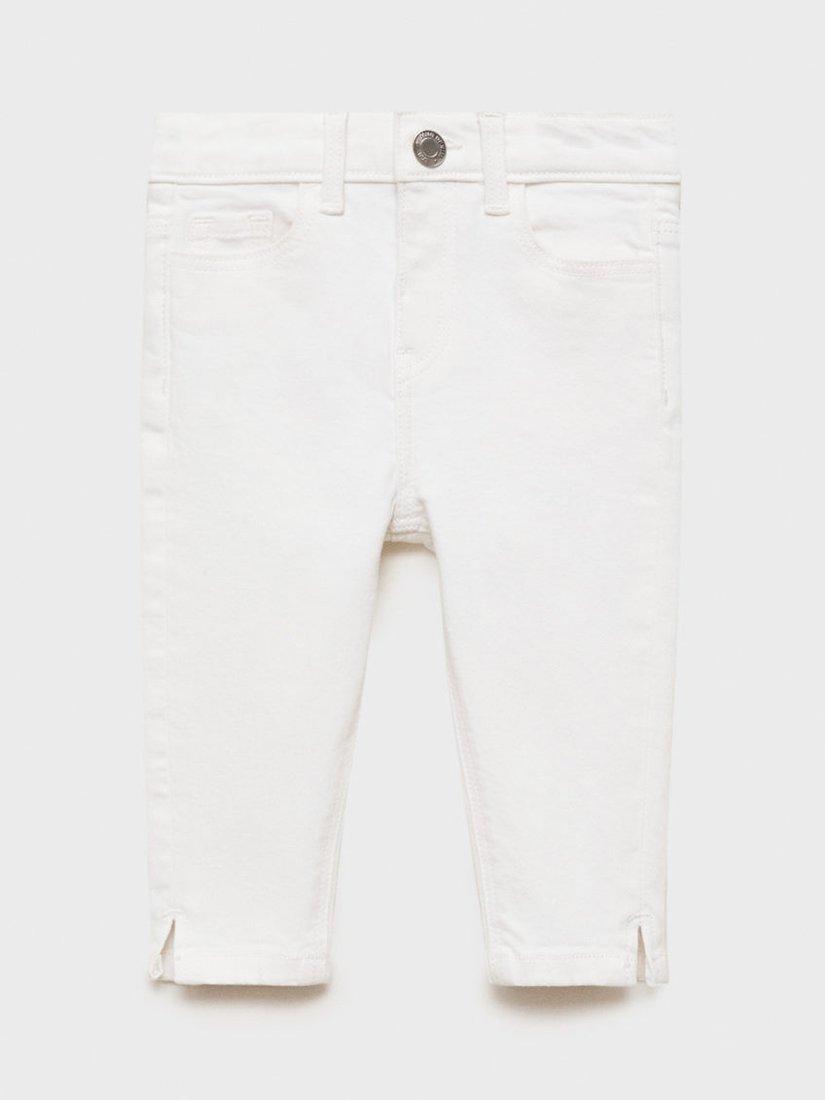 Product image 1 of 4, which shows Mango Kids' Elena Jeans, White, 12-18 months