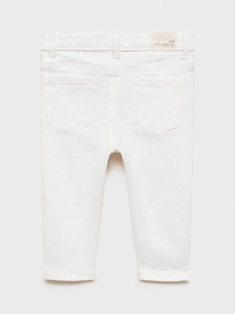 Product image 2 of 4, which shows Mango Kids' Elena Jeans, White, 12-18 months