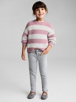 Mango Kids' Elena Slim Fit Jeans, Open Blue, Open Grey