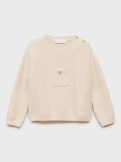 Mango Baby Enzo Pocket Jumper, Beige
