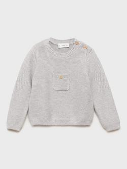 Mango Baby Enzo Pocket Jumper, Medium Grey