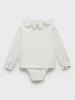 Mango Kids' Amazon Frilly Bodysuit, Natural White, Natural White