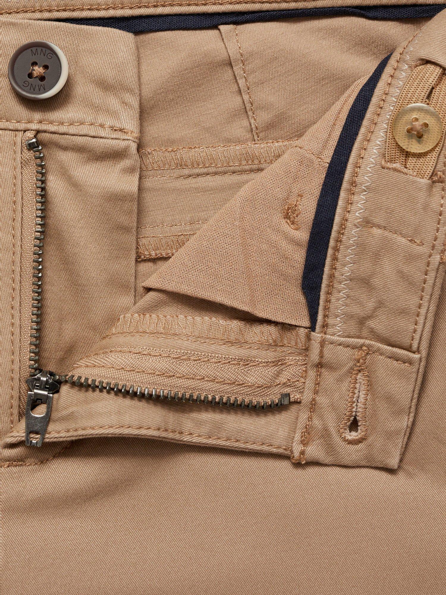 Product image 6 of 6, which shows Mango Kids' Slim Leg Chinos, Light Beige, 12 years
