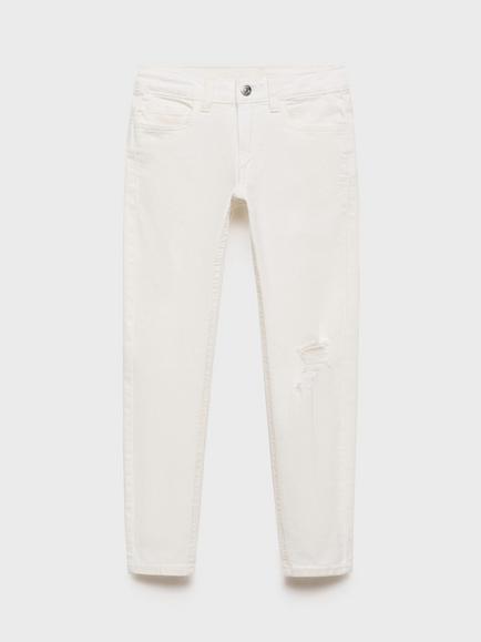 Mango Kids' Slim Jeans, White, White