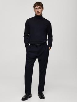 Mango Willy Wool Regular Fit Turtleneck Jumper - view 2, Navy