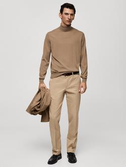 Mango Nicco Straight Leg Chinos, Light Beige - view 2, Light Beige