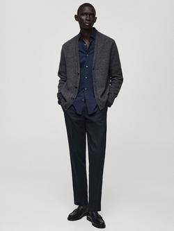 Mango Nicco Straight Leg Chinos, Navy - view 2, Navy